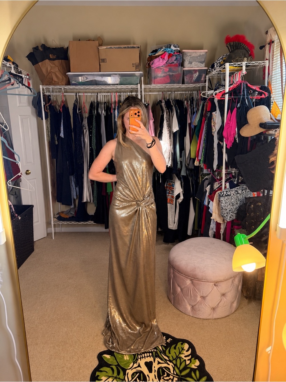 KHY Sequin One Shoulder Gown – Champagne | Size M